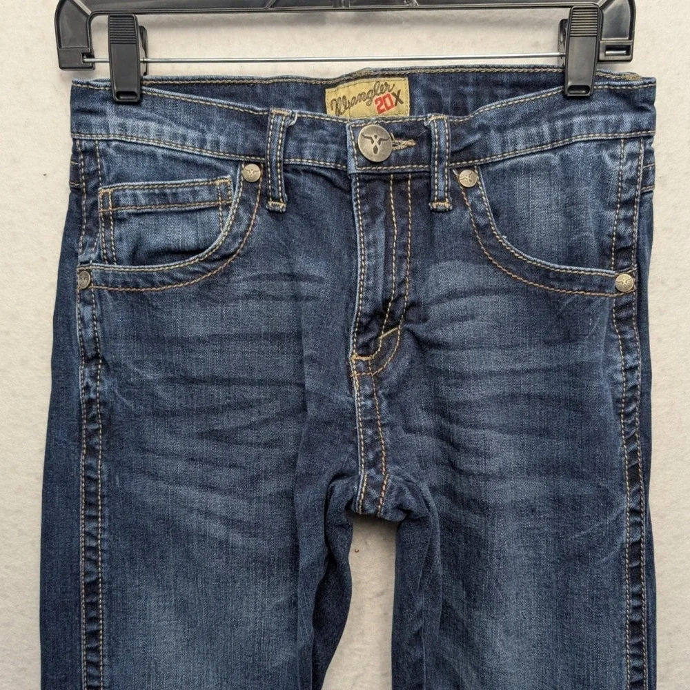 Wrangler 20X No. 44 Slim Straight Jeans Mens 28x32 Dark Wash - Picture 2 of 15